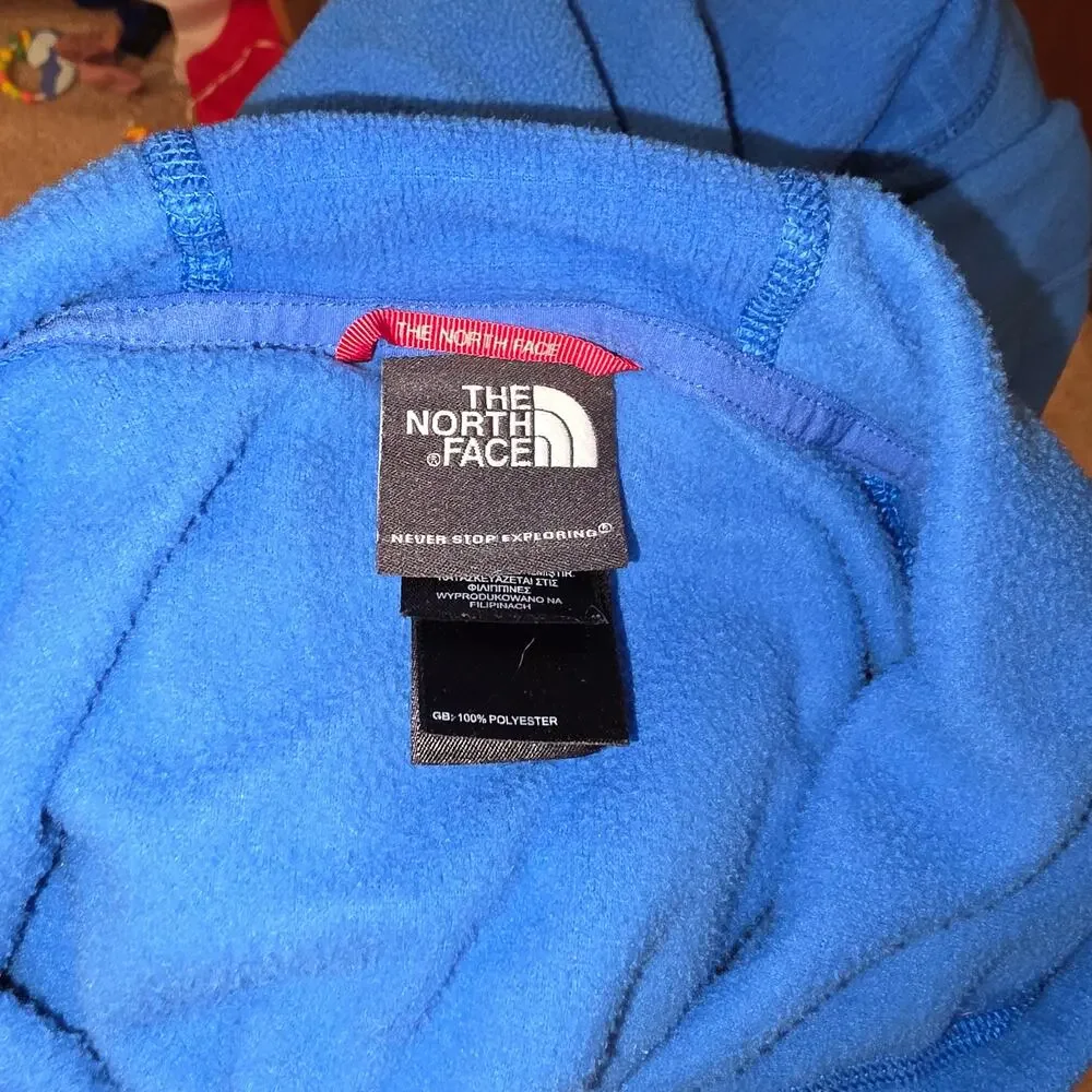 The‎ north Face light blue, fleece, pullover hoodie sz Men's M